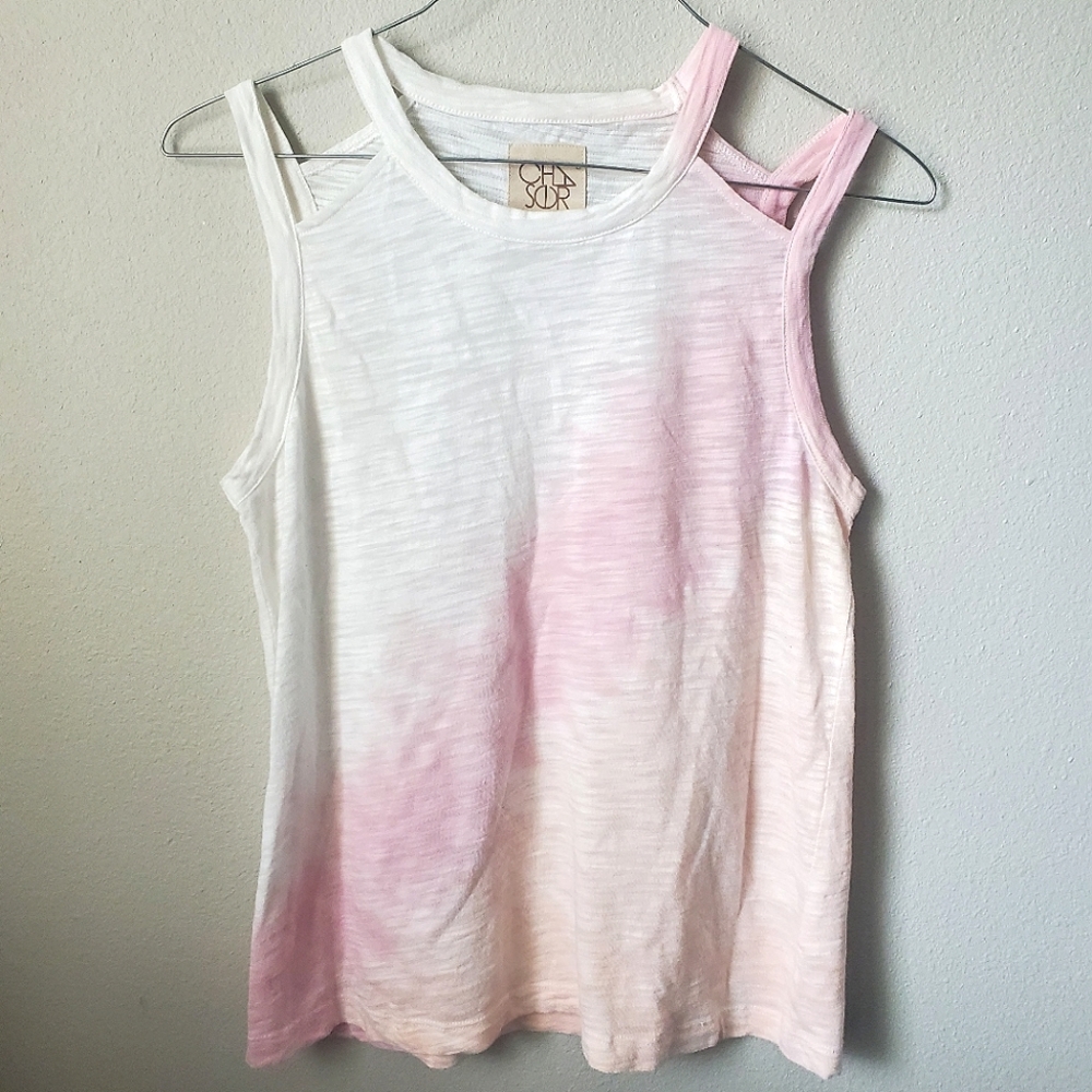 Chaser Cut-Out Shoulder Tie-dye Top